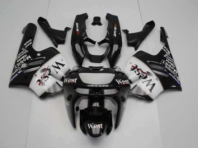 1994-1997 Black White West ZX9R Motorcycle Fairings 1994-1997 Black White West ZX9R Motorcycle Fairings