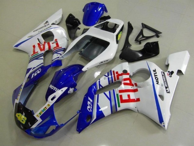 1998-2002 Blue White Fiat YZF R6 Motorcycle Fairings