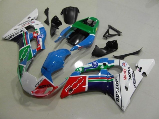 1998-2002 Blue White Green Red Wudy Motul Dunlop YZF R6 Motorcycle Fairings 1998-2002 Blue White Green Red Wudy Motul Dunlop YZF R6 Motorcycle Fairings