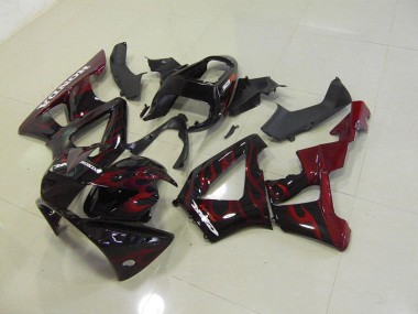 2000-2001 Black Red Flame CBR900RR 929 Motorcycle Fairings