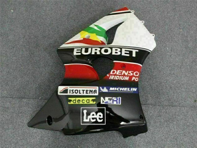 2000-2002 Black White Eurobet ZX6R Motorcycle Fairings 2000-2002 Black White Eurobet ZX6R Motorcycle Fairings