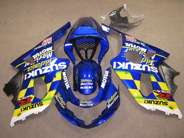 2000-2002 Blue Yellow Telefumica Movistar GSXR 1000 Motorcycle Fairings 2000-2002 Blue Yellow Telefumica Movistar GSXR 1000 Motorcycle Fairings