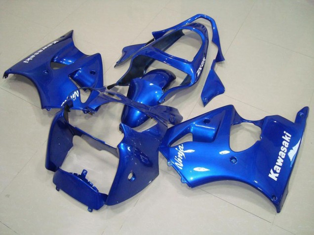2000-2002 Blue with White Decals ZX6R Motorcycle Fairings 2000-2002 Blue with White Decals ZX6R Motorcycle Fairings