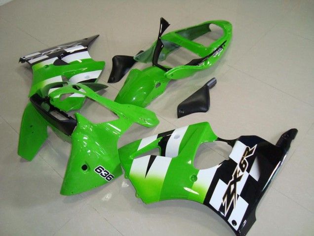 2000-2002 Green Black ZX6R Motorcycle Fairing Kits 2000-2002 Green Black ZX6R Motorcycle Fairing Kits