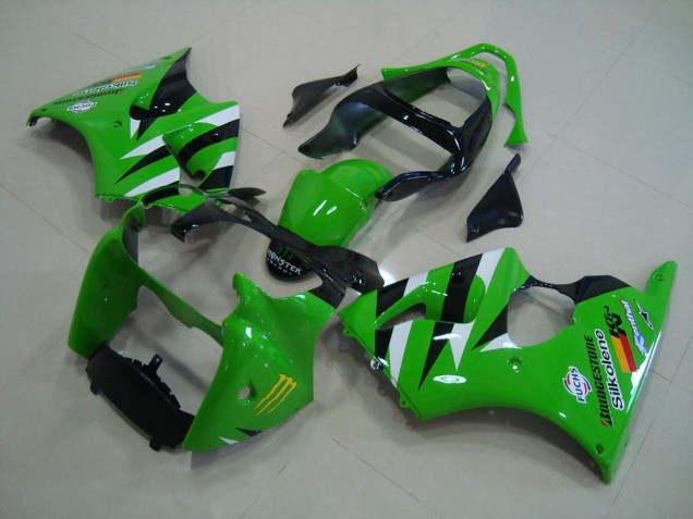 2000-2002 Green Black ZX6R Motorcycle Fairings 2000-2002 Green Black ZX6R Motorcycle Fairings