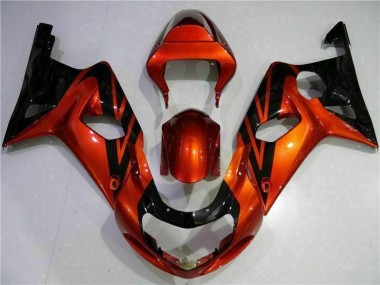 2000-2002 Orange Black GSXR 1000 Motorcycle Fairings