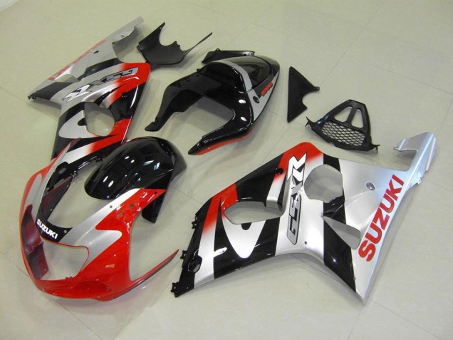 2000-2002 Red Silver GSXR 1000 Motorcycle Fairings 2000-2002 Red Silver GSXR 1000 Motorcycle Fairings