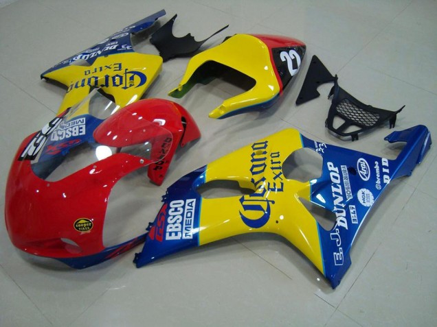 2000-2002 Red Yellow Blue Corona Race GSXR 1000 Motorcycle Fairings 2000-2002 Red Yellow Blue Corona Race GSXR 1000 Motorcycle Fairings