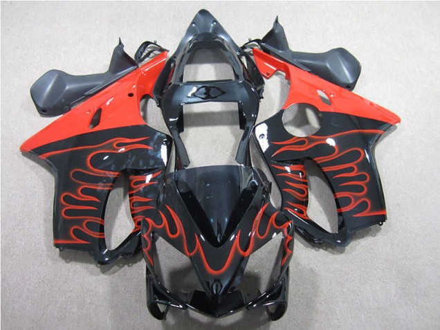 2001-2003 Black Red Flame CBR600 F4i Motorcycle Fairings