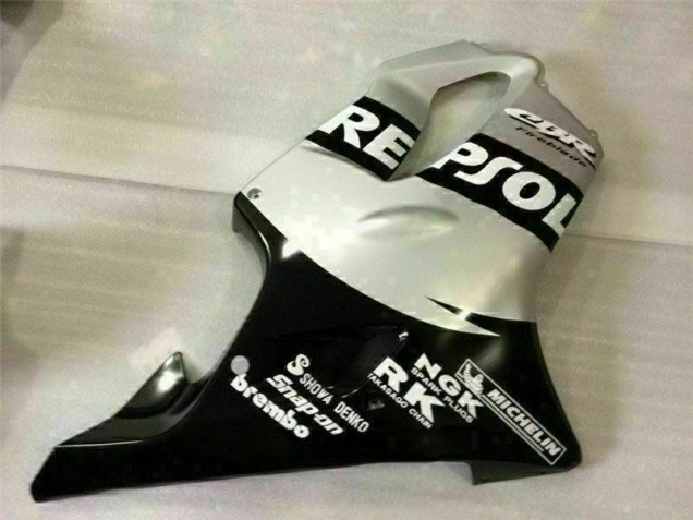 2001-2003 Black Silver Repsol CBR600 F4i Motorcycle Fairings 2001-2003 Black Silver Repsol CBR600 F4i Motorcycle Fairings