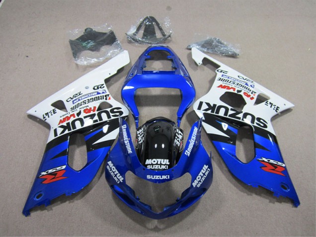 2001-2003 Blue White Motul GSXR 600 Motorcycle Fairing 2001-2003 Blue White Motul GSXR 600 Motorcycle Fairing