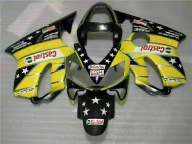 2001-2003 Yellow Black Castrol Cycle World CBR600 F4i Motorcycle Fairings