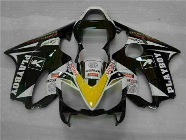 2001-2003 Yellow Silver Black Playboy CBR600 F4i Motorcycle Fairings