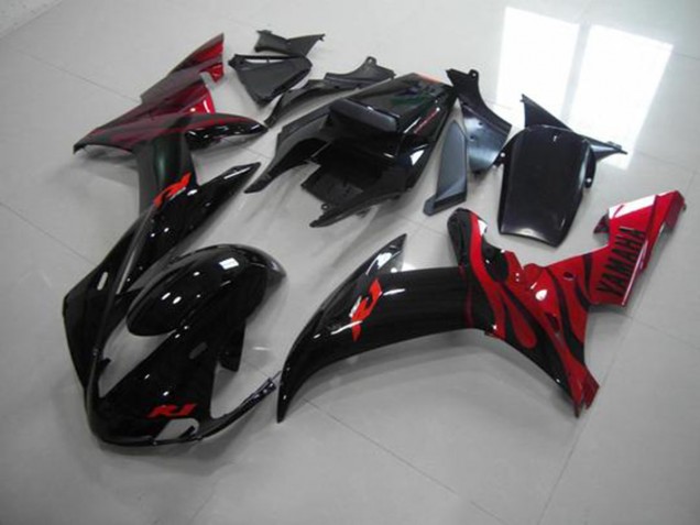 2002-2003 Black Flame YZF R1 Motorcycle Fairings 2002-2003 Black Flame YZF R1 Motorcycle Fairings