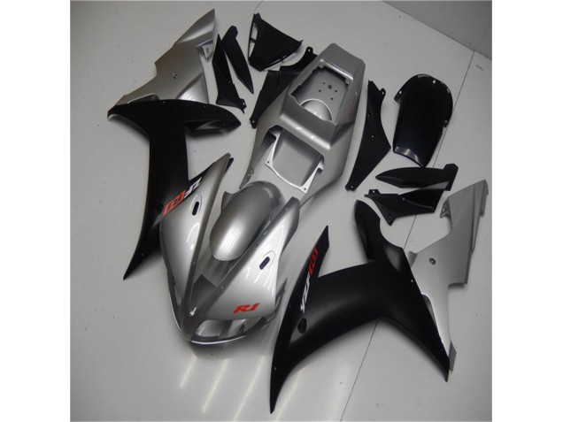 2002-2003 Silver Black YZF R1 Motorcycle Fairings 2002-2003 Silver Black YZF R1 Motorcycle Fairings