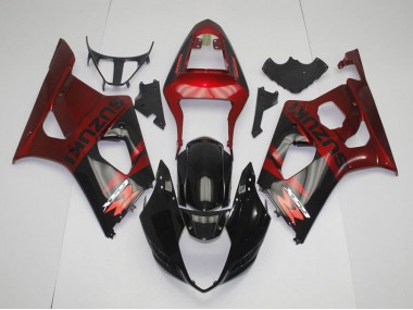 2003-2004 Black Red GSXR 1000 Motorcycle Fairings