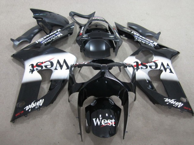 2003-2004 Black West Ninja 636 ZX6R Motorcycle Fairings 2003-2004 Black West Ninja 636 ZX6R Motorcycle Fairings