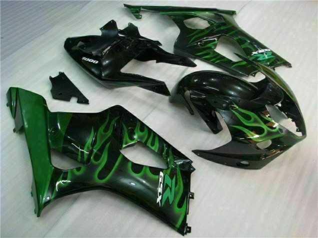 2003-2004 Green Black GSXR 1000 Motorcycle Fairings 2003-2004 Green Black GSXR 1000 Motorcycle Fairings