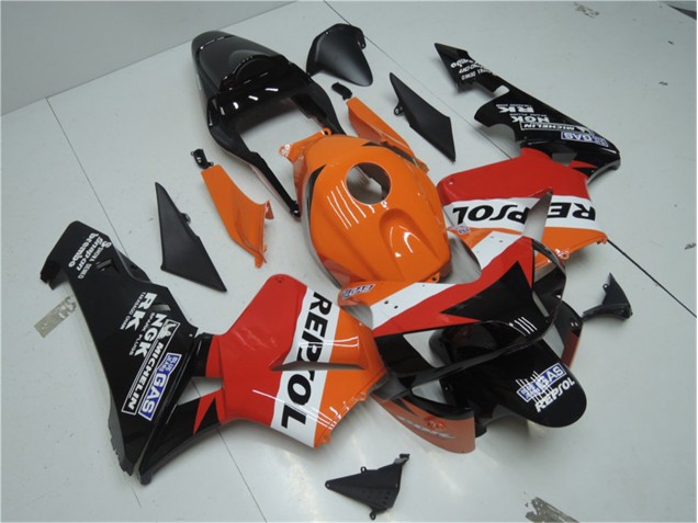 2003-2004 Orange Red Black Repsol CBR600RR Motorcycle Fairings 2003-2004 Orange Red Black Repsol CBR600RR Motorcycle Fairings