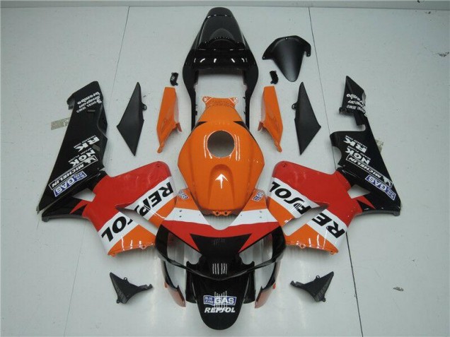 2003-2004 Orange Red Black Repsol CBR600RR Motorcycle Fairings 2003-2004 Orange Red Black Repsol CBR600RR Motorcycle Fairings