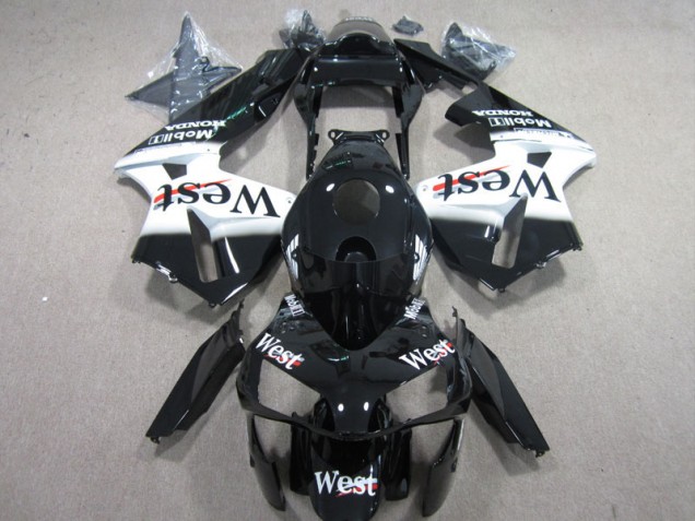 2003-2004 West White Black CBR600RR Motorcycle Fairings 2003-2004 West White Black CBR600RR Motorcycle Fairings