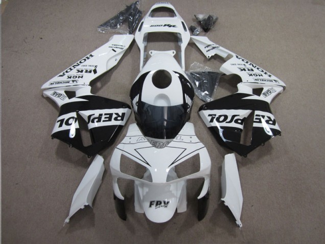 2003-2004 White Black Repsol CBR600RR Motorcycle Fairings 2003-2004 White Black Repsol CBR600RR Motorcycle Fairings