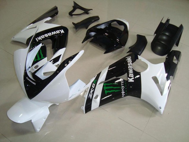 2003-2004 White Monster ZX6R Motorcycle Fairing 2003-2004 White Monster ZX6R Motorcycle Fairing