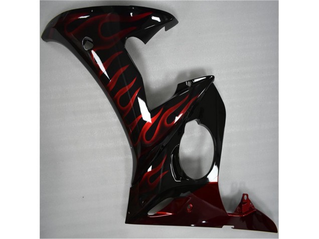 2003-2005 Black Red Flame YZF R6 Motorcycle Fairings 2003-2005 Black Red Flame YZF R6 Motorcycle Fairings