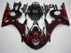 2003-2005 Black Red Flame YZF R6 Motorcycle Fairings 2003-2005 Black Red Flame YZF R6 Motorcycle Fairings
