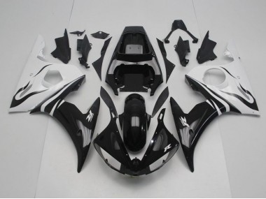 2003-2005 Black and White YZF R6 Motorcycle Fairings