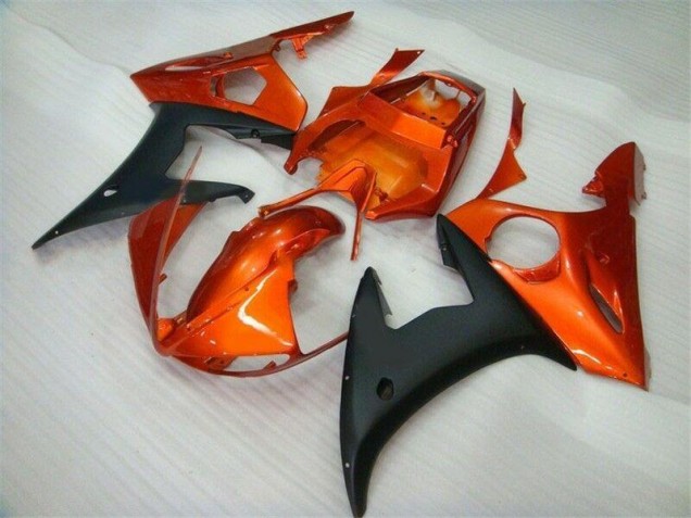2003-2005 Orange Black YZF R6 Motorcycle Fairings 2003-2005 Orange Black YZF R6 Motorcycle Fairings