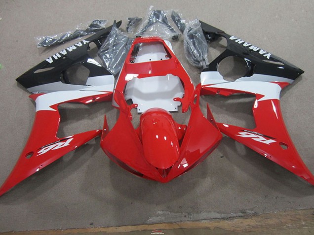 2003-2005 Red White YZF R6 Motorcycle Fairings 2003-2005 Red White YZF R6 Motorcycle Fairings