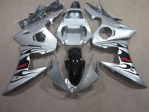 2003-2005 Silver Black Red Decal YZF R6 Motorcycle Fairings 2003-2005 Silver Black Red Decal YZF R6 Motorcycle Fairings