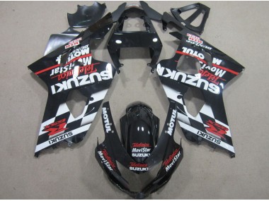 2004-2005 Black Red Telefumia Movistar GSXR 600 Motorcycle Fairings