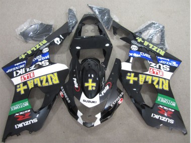 2004-2005 Black Yellow Rizla GSXR 600 Motorcycle Fairings