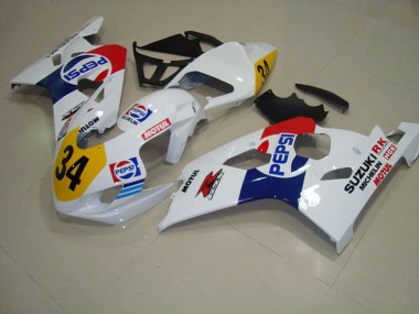 2004-2005 White Blue Pepsi 34 GSXR 750 Motorcycle Fairings
