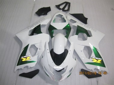 2004-2005 White Green GSXR 600 Motorcycle Fairings