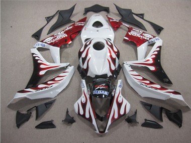 2004-2005 White Red Flame SHARK CBR1000RR Motorcycle Fairings