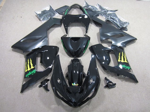 2005-2006 Black Green Ninja ZX6R Motorcycle Fairings 2005-2006 Black Green Ninja ZX6R Motorcycle Fairings