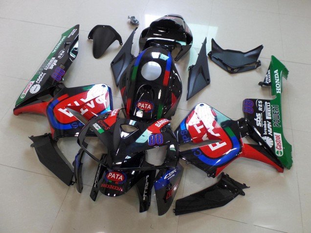 2005-2006 Black Red Pata CBR600RR Motorcycle Fairings 2005-2006 Black Red Pata CBR600RR Motorcycle Fairings