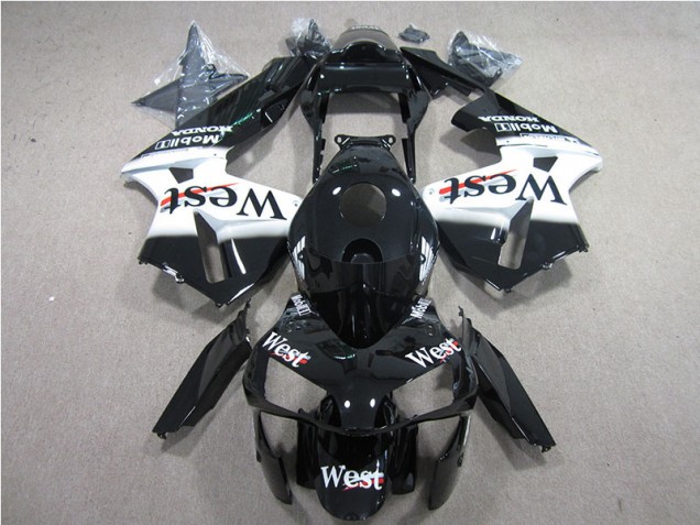 2005-2006 Black White West CBR600RR Motorcycle Fairings 2005-2006 Black White West CBR600RR Motorcycle Fairings