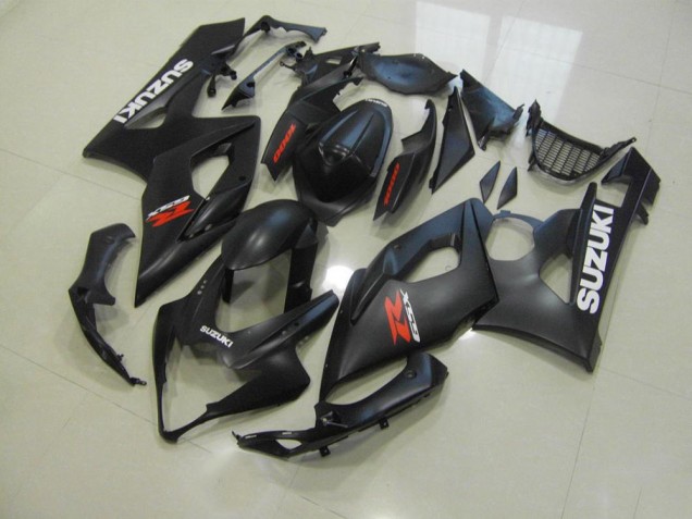 2005-2006 Matte Black with White Decals GSXR 1000 Motorcycle Fairings 2005-2006 Matte Black with White Decals GSXR 1000 Motorcycle Fairings