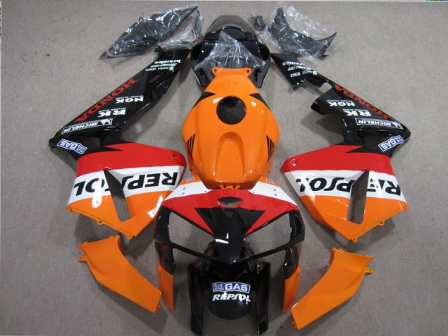 2005-2006 Orange Red Black Repsol CBR600RR Motorcycle Fairings 2005-2006 Orange Red Black Repsol CBR600RR Motorcycle Fairings