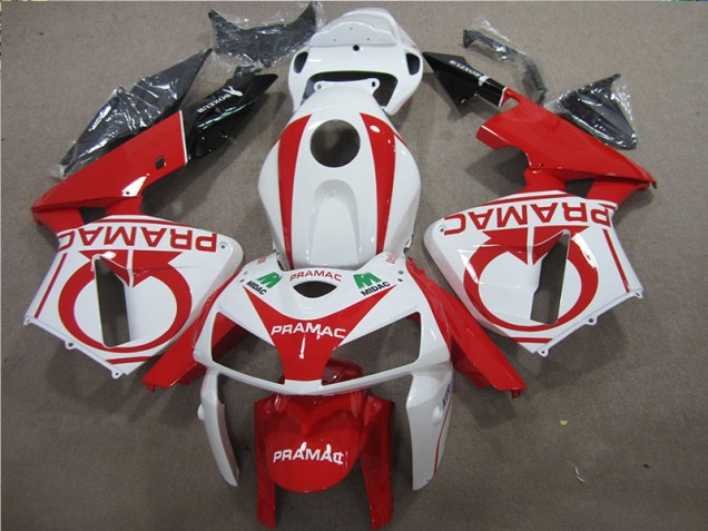 2005-2006 Red White PRAMAC CBR600RR Motorcycle Fairings 2005-2006 Red White PRAMAC CBR600RR Motorcycle Fairings