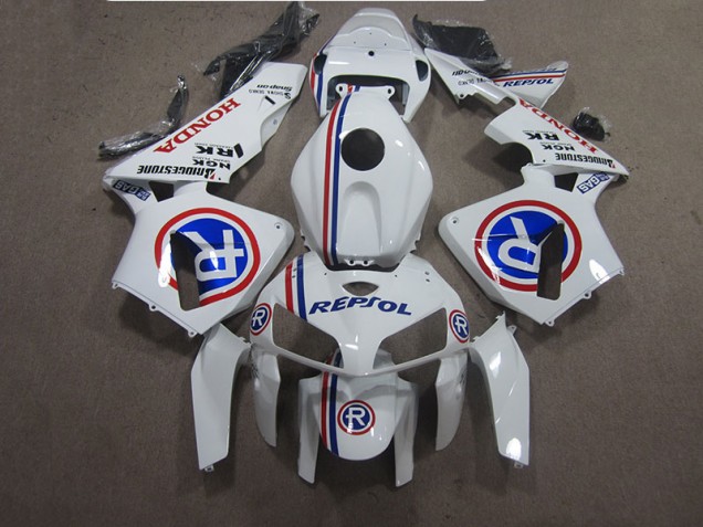 2005-2006 White Blue Repsol CBR600RR Motorcycle Fairings