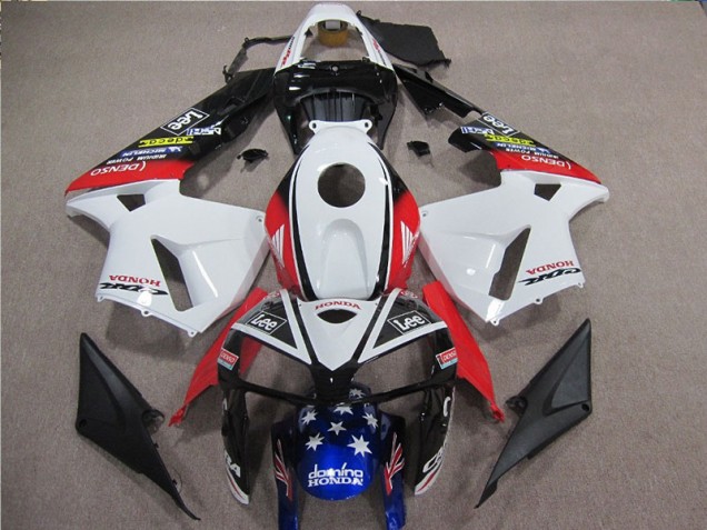 2005-2006 White Red Blue Lee CBR600RR Motorcycle Fairings