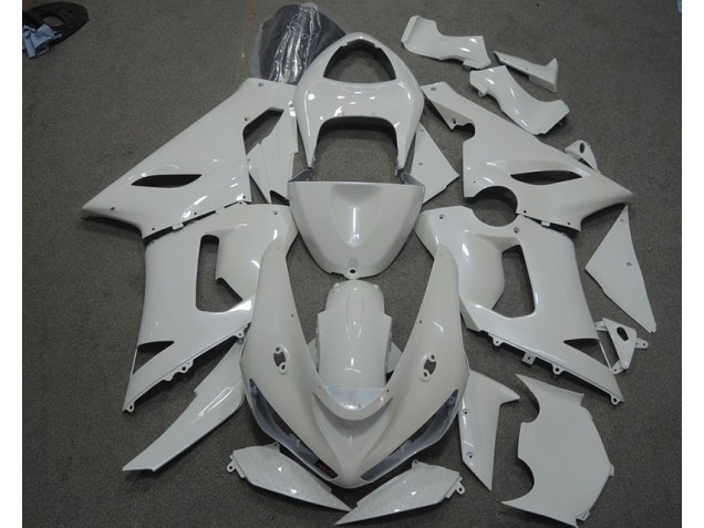 2005-2006 White ZX6R Motorcycle Fairings 2005-2006 White ZX6R Motorcycle Fairings