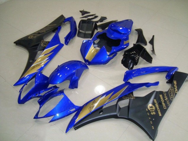 2006-2007 Black Blue with Gold Sticker YZF R6 Motorcycle Fairing 2006-2007 Black Blue with Gold Sticker YZF R6 Motorcycle Fairing