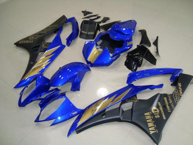 2006-2007 Black Blue with Gold Sticker YZF R6 Motorcycle Fairings 2006-2007 Black Blue with Gold Sticker YZF R6 Motorcycle Fairings
