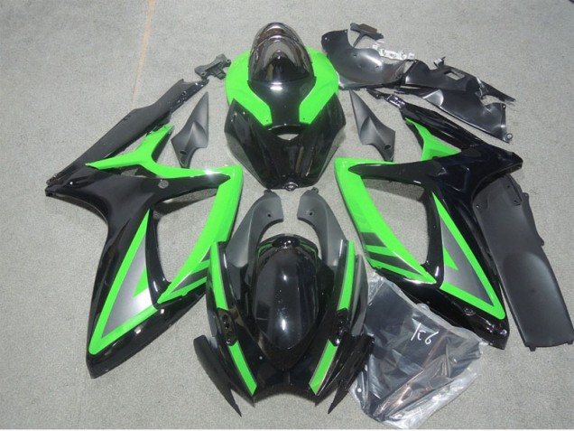 2006-2007 Black Green GSXR 600 Motorcycle Fairing 2006-2007 Black Green GSXR 600 Motorcycle Fairing
